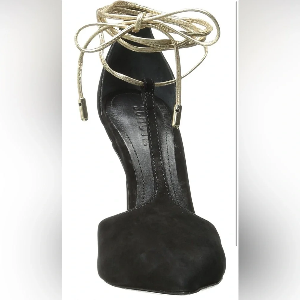 Schutz Women's MILEY Nobuck Dress Pump, Black 9.5